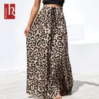 HS Fashion Custom Polyester Women Long Casual Leopard Print Maxi formal skirts for ladies