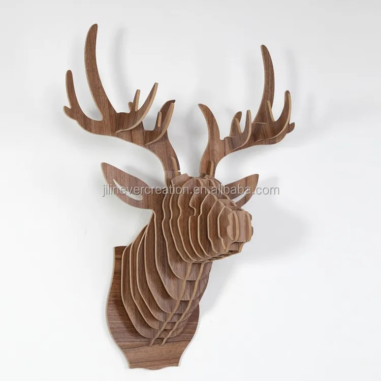 壁の装飾動物ヘッド木材彫刻仕入れ・メーカー・工場