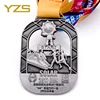 High quality Factory custom finisher antique gold and silver sport metal medal