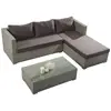 Luxury Patio Rattan Sofa L Shaped Black High End Furniture