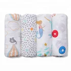 Oeko Tex 100% Bamboo Muslin Fabric Printed Baby Blanket Wrap