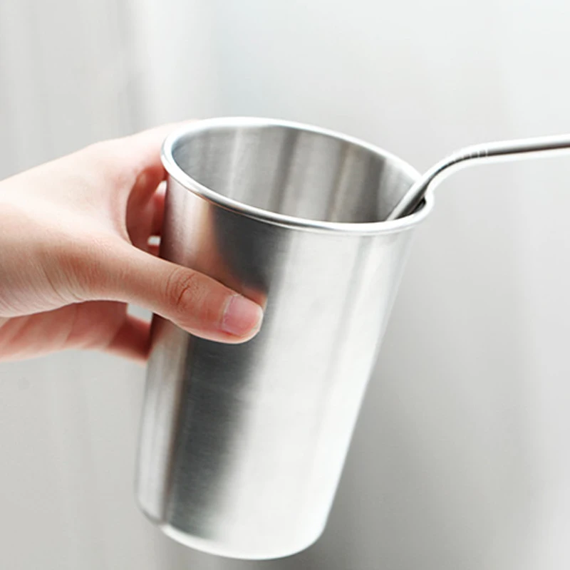 Stainless Steel Pint Cups LargeSmall Durable Kids Cup Metal Tumblers Juice Cocktail Iced Tea Cup Home Bar Camping Drinking Mugs (6)