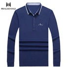 95%cotton 5%spandex polyester long sleeve mens polo shirt