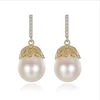LM08 Balry Jewelry S925 Silver pearl earrings 18K gold Plating 10-11mm natural Freshwater Pearl Earrings women wholesale