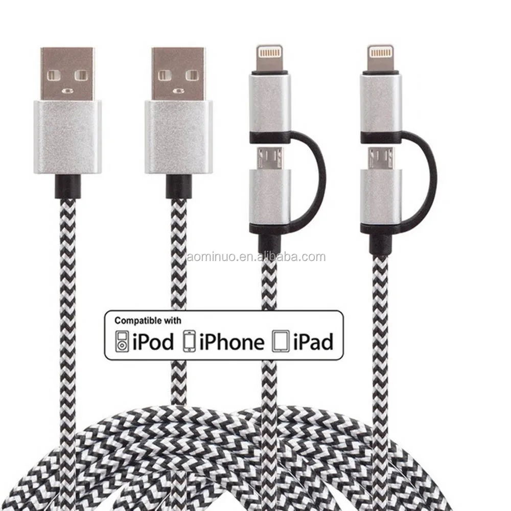 usb multi charger nylon braided data cable 8Pin + Micro 5Pin 2 in 1 usb cable charger, Black;white;blue;green;red;pink;yellow
usb multi charger nylon braided data cable 8Pin + Micro 5Pin 2 in 1 usb cable charger, Black;white;blue;green;red;pink;yellow