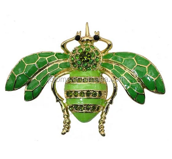 gorgeous green bumblebee beetle insect bug pin brooch