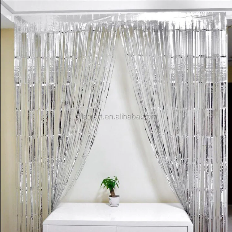 3ft 17ft Tinsel Metallic Foil Fringe Curtain For Party Wedding