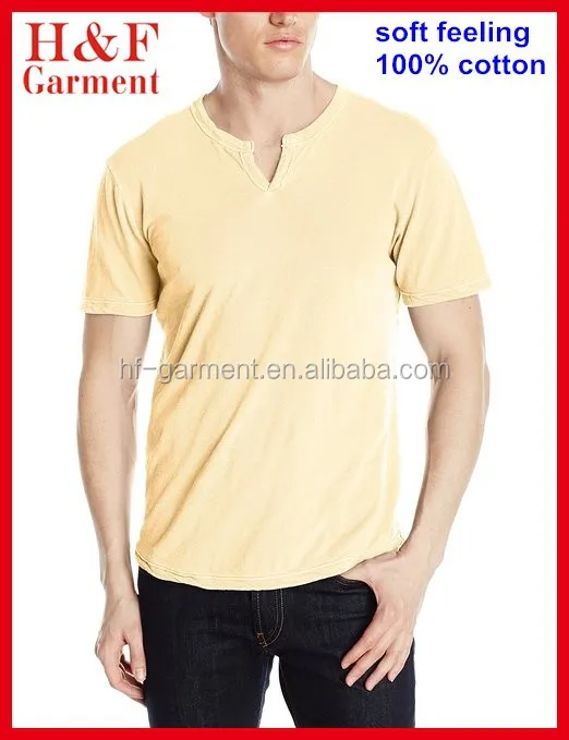 stylish notched collar men"s blank 100 cotton t shirts