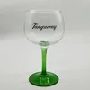 Wholesale factory price green wine wholesale colored water goblet glass with OEM branded logo printing