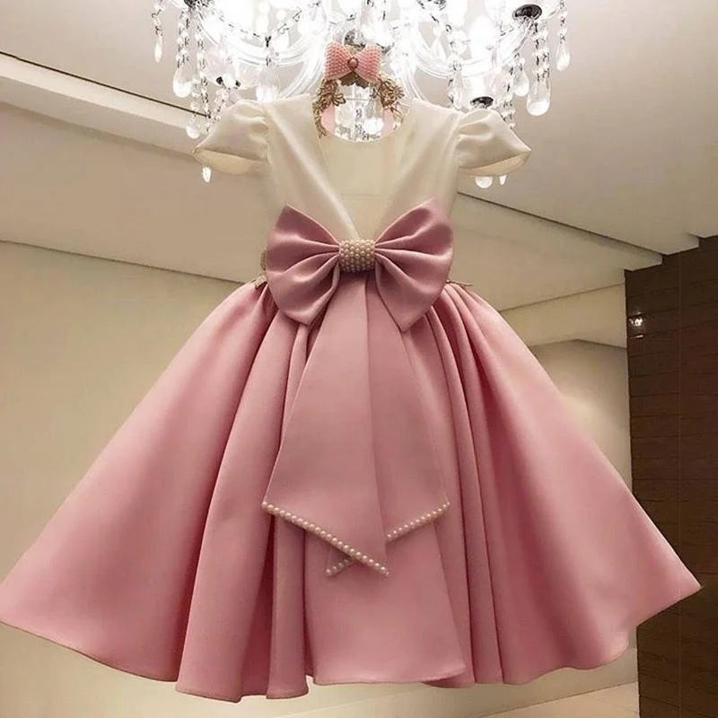 2020 Lovely Beading Big Bow Backless Ball Gowns Flower Girl Dresses, Customized
2020 Lovely Beading Big Bow Backless Ball Gowns Flower Girl Dresses, Customized