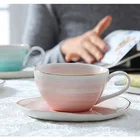 Factory direct sell gold rimmed floral edge espresso coffee porcelain cup saucer set