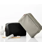 Cheap price custom logo leather canvas makeup bag pouch cosmetic bag shaving kit storage bag