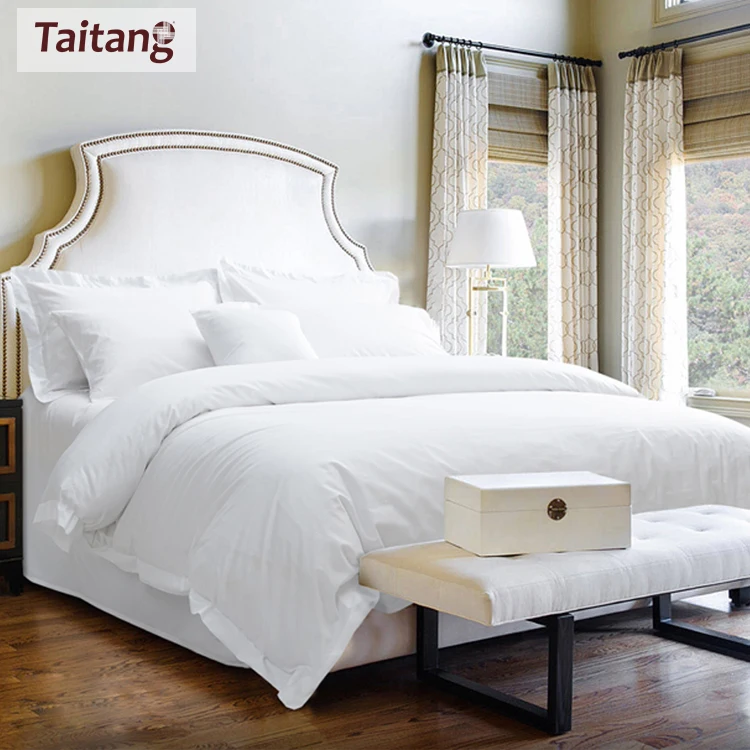 Taitang Hotel Linen Luxury Comforter Set Bedding Set Hotel 100% Cotton White Comforter Set Bedding