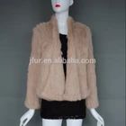 Genuine Australian Style Light Camel Rabbit Fur Knitted jacket Women Bridal Fur jacket