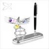Crystocraft Deluxe Chrome Plated Eagle Globe Pen Holder Decorated with Crystals from Swarovski Metal Promotional Corporate Gifts