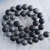 Metallic Black Druzy Quartz Matte Agate Ball Loose Beads