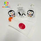 Food grade spout pouch for soy milk / stand up breast milk liquid packaging bags with double zipper