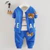 Top sell 3 pieces of little bear western style kids clothes set child clothing boy set