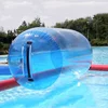 Transparent blue inflatable aqua zorbing human roll inside inflatable ball funny water roll ball for sale