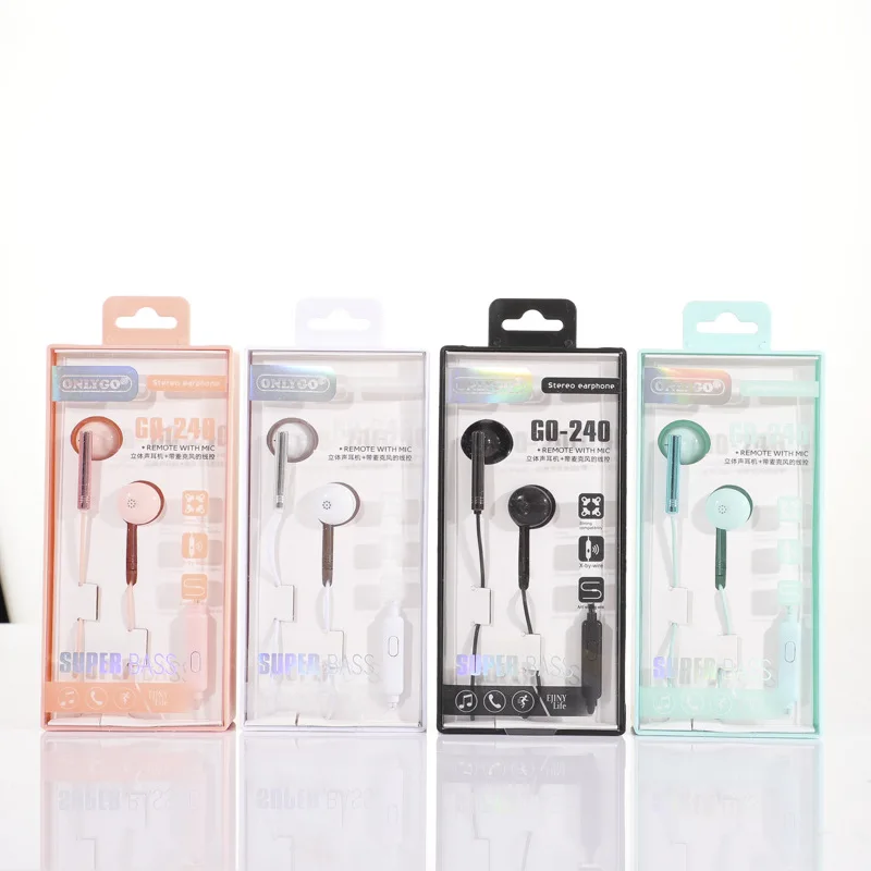 Fashionable Hot selling Wired Stereo In Ear Silicone Earphone Earbud With Mic - ANKUX.COM