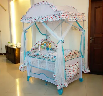 Baby Playpen With Canopy Mosquito Net 