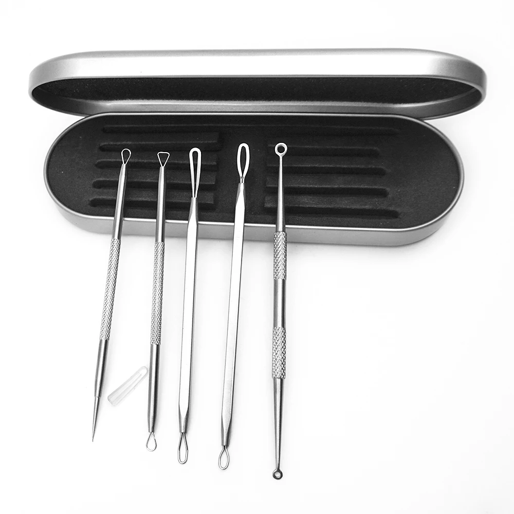 5 PCS Stainless Steel Professional pimple comedone extractor tool facial blackhead remover set with travel case
5 PCS Stainless Steel Professional pimple comedone extractor tool facial blackhead remover set with travel case