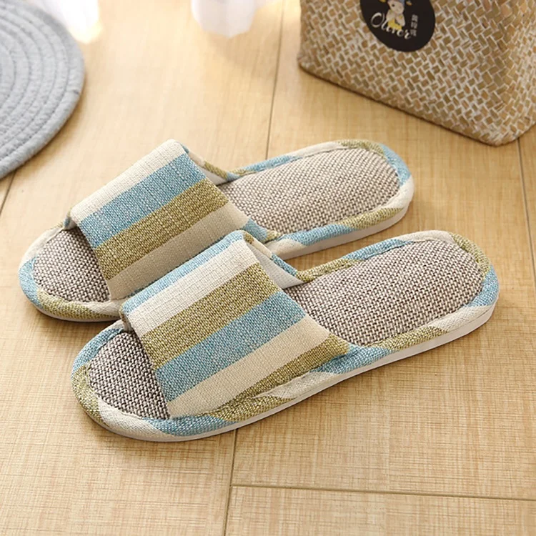 Wholesale Home Striped Linen Slippers Shoes Bedroom Autumn Sandals Indoor Open Toe Cotton Non Slip Couple Sliders for Men Women
Wholesale Home Striped Linen Slippers Shoes Bedroom Autumn Sandals Indoor Open Toe Cotton Non Slip Couple Sliders for Men Women