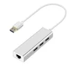 USB-C to 3-Port USB 3.0 Hub with Gigabit Ethernet LAN Adapter Compatible laptop
