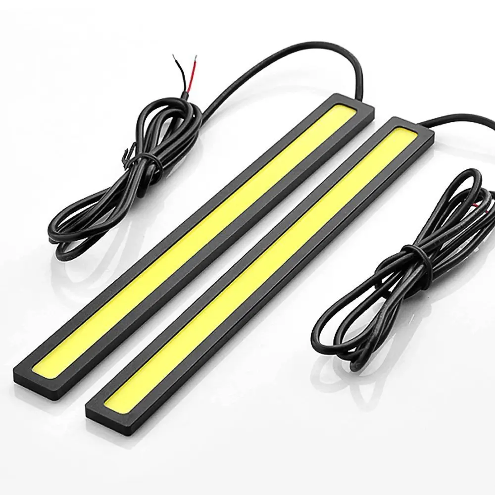 2 pcs Waterproof Aluminum High Power 6W 6000K Xenon White Slim COB LED DRL Daylight Driving Daytime Running Light For Car SUV