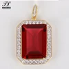 Multi material optional gold and .925 sterling silver genuine ruby pendant+instant pendant