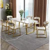 metal modern home furniture simple design glossy gold stainless steel base rectangular hotel coffee weeding dining table