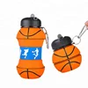 Basketball Shaped Bpa Free Silicone Foldable Children School Water Bottle Kids