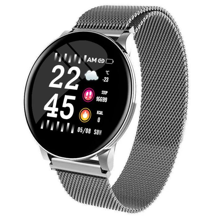 New arrivals stainless steel round screen sport health waterproof smart watch for iPhones & Android, Pink/silver/black
New arrivals stainless steel round screen sport health waterproof smart watch for iPhones & Android, Pink/silver/black