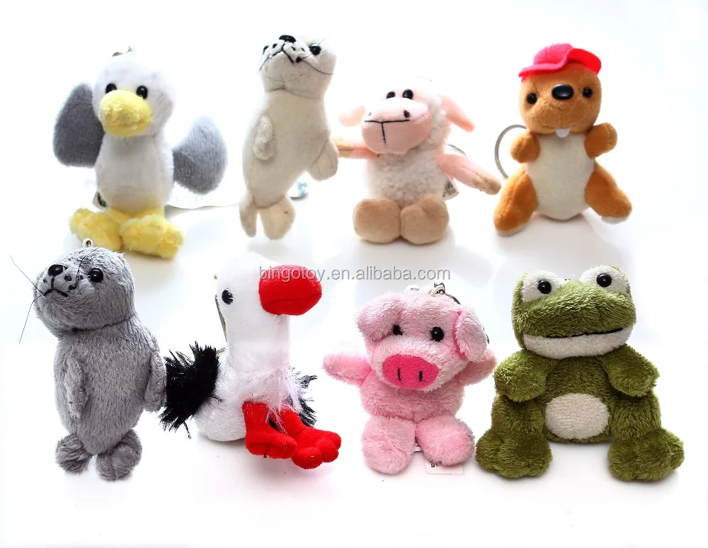 wholesale soft cute small animals stuffed keychain plush toy