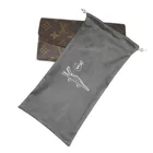 Leather wallet high end suede dust proof bag pouch with gold stamping