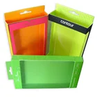 Custom Logo and Color Printing Retail Paper Cardboard Packaging Display Box with Clear PVC Window and Hanging Hole