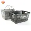 best selling foldable plastic storage baskets wholesale supermarket shopping basket with handle for sale