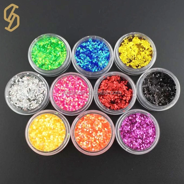 Hexagon Nail glitters Eco-friendly PET Glitter Bulk Powder KG for Nail Decoration