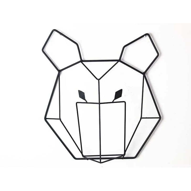 Decorative Black Geometric Bear Head Metal Wall Art Hangings Home Decor, As picture shown or customized
Decorative Black Geometric Bear Head Metal Wall Art Hangings Home Decor, As picture shown or customized
