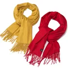 200cm*70cm cashmere scarf pure color fringed scarf shawl women