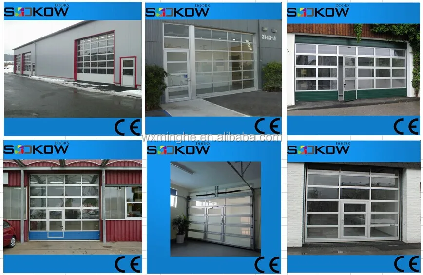 Sectional Door Glass Garage With Pedestrian Access Passing Door