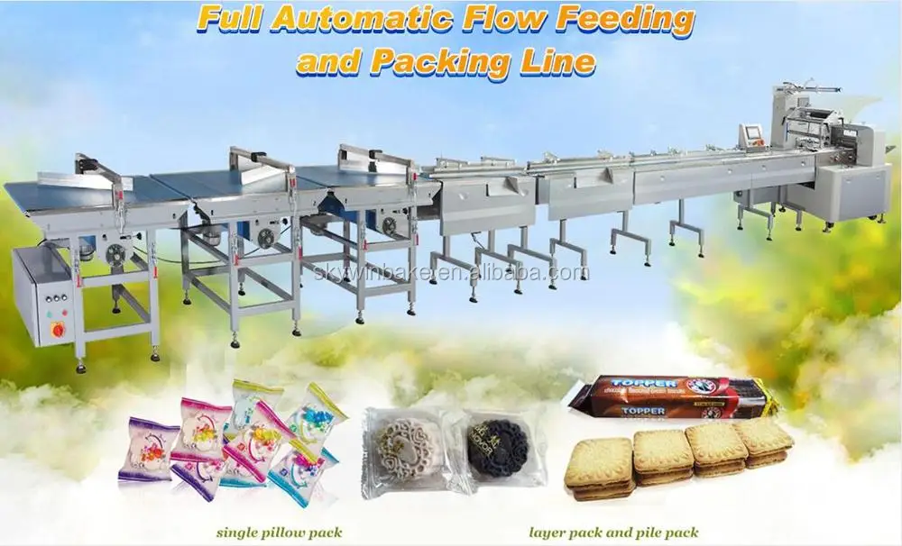 Automatic Horizontal Flow Pack Machine Biscuit Cookie Package High Speed