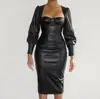 /product-detail/knee-length-dress-pu-leather-bustier-pencil-celebrity-bodycon-women-party-dress-sexy-60832787137.html