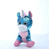 new kids toy trend cute beautiful creative toys plush sequin unicorn with big eye