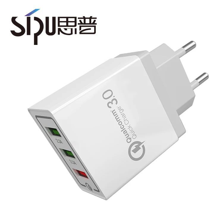 

SIPU Ready to Ship QC 3.0 fast charging 3 port chargers Power Adapter USB Wall Charger
