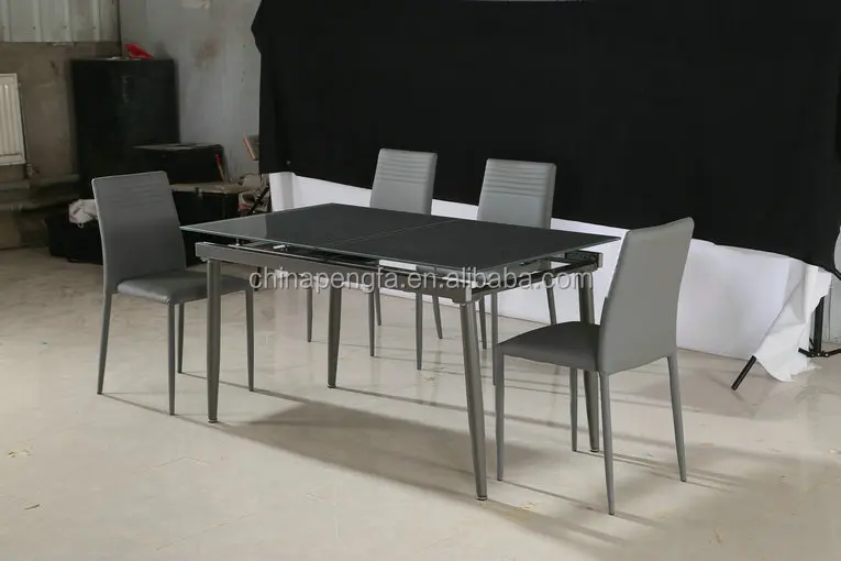 灰色に塗ったガラスのダイニングテーブルの拡張強化/のダイニングルームのテーブル仕入れ・メーカー・工場