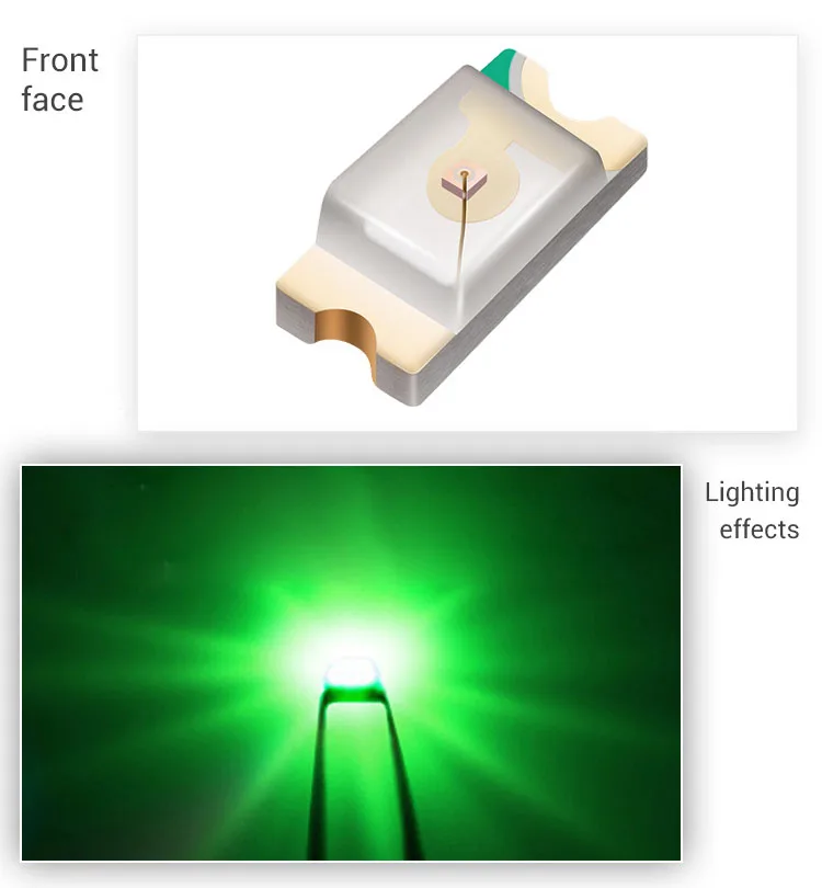 great quality light emitting diode 520 nm green light 0603 1608