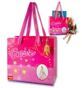 offset printing artpaper gift bag with silk rope handle and