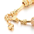 Gift Fashion DIY Jewelry Heart Charm Bracelets Bangles Glass Beads Women Bracelets For Women Gift