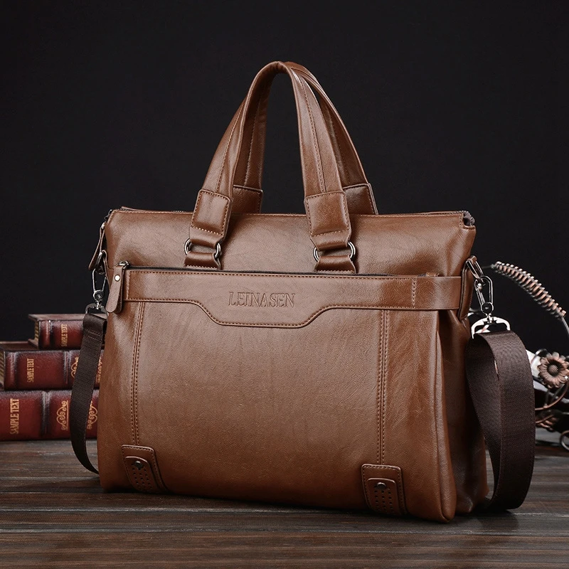 LEINASEN Brand Men Handbags Fashion Business Men Briefcase Bag pu Leather Laptop Bag Casual Zipper Design handbag Men with belt
LEINASEN Brand Men Handbags Fashion Business Men Briefcase Bag pu Leather Laptop Bag Casual Zipper Design handbag Men with belt